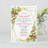 Strawberries and Daisies Baby Shower 招待状 (スタンド正面)