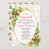 Strawberries and Daisies Baby Shower 招待状 (正面/裏面)