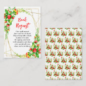 Strawberries and Daisies Baby Shower Book Request エンクロージャーカード (正面/裏面)
