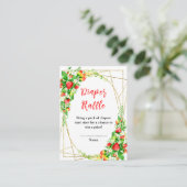 Strawberries and Daisies Baby Shower Diaper Raffle エンクロージャーカード (スタンド正面)