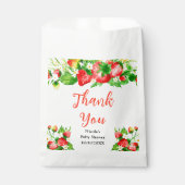 Strawberries and Daisies Baby Shower Thank You フェイバーバッグ (正面)