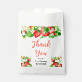 Strawberries and Daisies Birthday Thank You フェイバーバッグ (正面)
