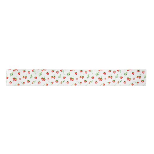 Strawberries and Daisies Pattern サテンリボン (正面)