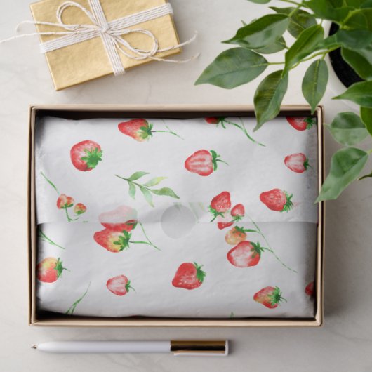 Strawberries and Daisies Pattern 薄葉紙 (ギフト)