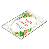 Strawberries and Foliage Baby Birth Stats ノートブック (左側)