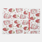 Strawberries and Milk Kitchen Towel キッチンタオル (横)