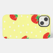 Strawberries and Polka Dots Yellow iPhoneケース (裏面横)