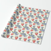 Strawberries Blueberries Fruit ラッピングペーパー (アンロールド)