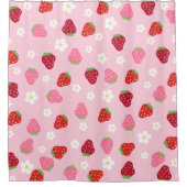 Strawberries & Daisies Shower Curtain シャワーカーテン (正面)