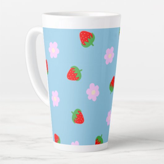 Strawberries & Flowers カフェラテマグ (左アングル)