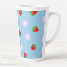 Strawberries & Flowers カフェラテマグ