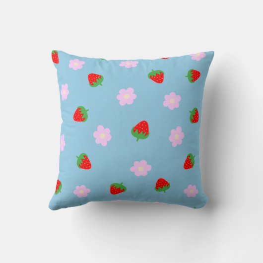 Strawberries & Flowers クッション (裏面)