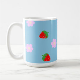 Strawberries & Flowers コーヒーマグカップ