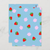 Strawberries & Flowers ポストカード (正面/裏面)