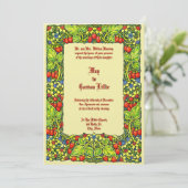 Strawberries Fruit & Floral Border Wedding 招待状 (スタンド正面)