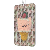 Strawberries-N-Cream Ice Cream Cone Amigurumi Cat カーエアーフレッシュナー (左)