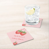 STRAWBERRIES PINK BOW BIRTHDAY  ペーパーコースター (インサイチュ)
