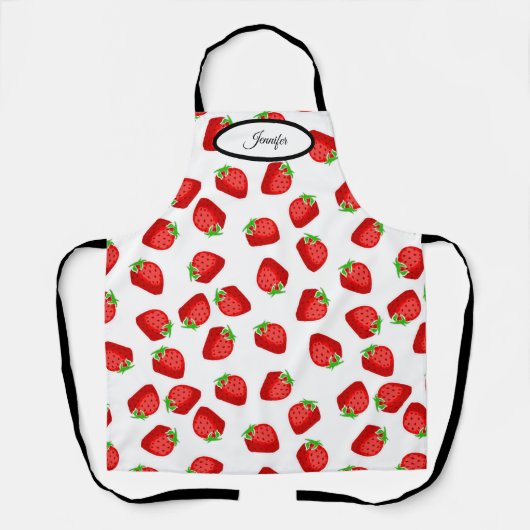 Strawberries Plump Fresh Red Sweet Personalized エプロン (正面)