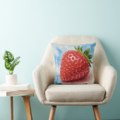 Strawberries Red Blue Green Summer Flower Pillow クッション (椅子)
