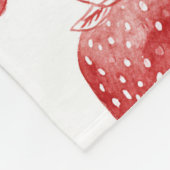 Strawberries Red White Dots フリースブランケット (角)