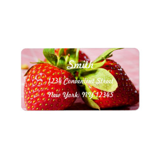 Strawberries Return Address Label ラベル