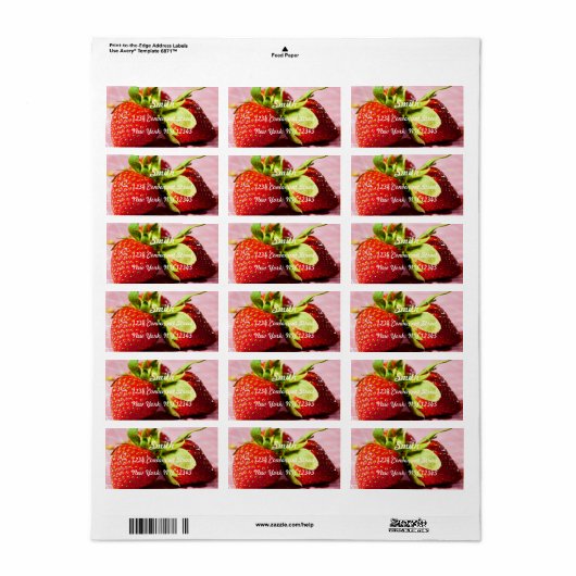 Strawberries Return Address Label ラベル (フルシート)