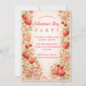 Strawberries & Sweethearts Valentine Party 招待状 (正面)