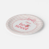 Strawberries Two Sweet 2nd Birthday ペーパープレート (アングル)