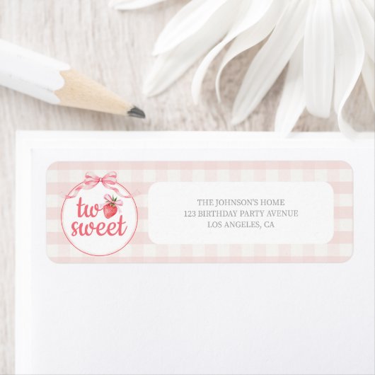 Strawberries Two Sweet 2nd Birthday Address ラベル (インサイチュ)