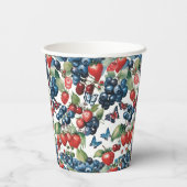 Strawberries With Blueberries and Butterflies 紙コップ (裏面)