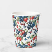 Strawberries With Blueberries and Butterflies 紙コップ (正面)