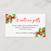 Strawberries with Foliage Birthday A Note On Gifts エンクロージャーカード (正面)