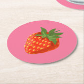 Strawberry ラウンドペーパーコースター (アングル)