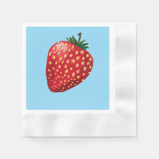 Strawberry 縁ありカクテルナプキン (正面)