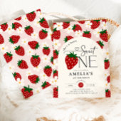 Strawberry 1st Birthday Berry Sweet One 招待状