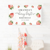 Strawberry 1st Birthday Berry Sweet One  横断幕 (インサイチュ)