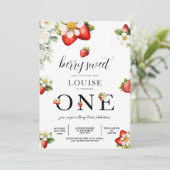 Strawberry 1st Birthday Party Berry First  招待状 (スタンド正面)