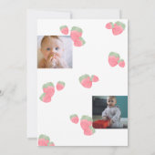 Strawberry 1st Birthday with Photo 招待状 (裏面)