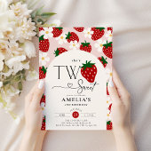 Strawberry 2nd Birthday Two Sweet 招待状