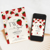 Strawberry 2nd Birthday Two Sweet 招待状