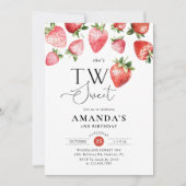 Strawberry 2nd Birthday Two Sweet  招待状 (正面)