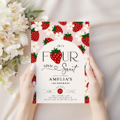 Strawberry 4th Birthday Four Ever Sweet 招待状