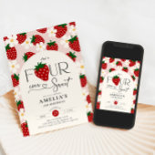 Strawberry 4th Birthday Four Ever Sweet 招待状