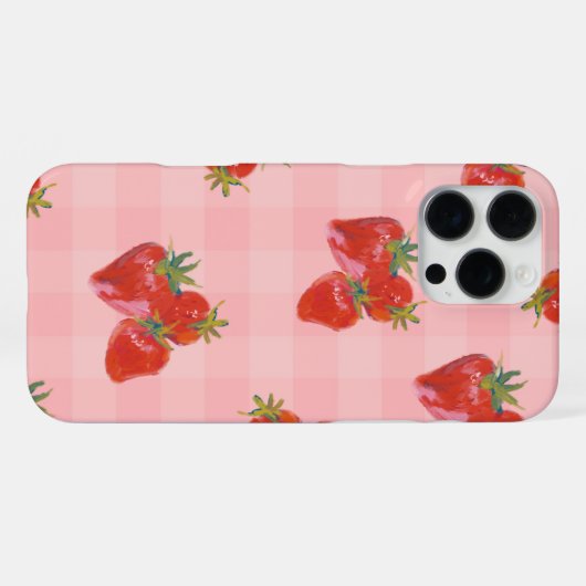 Strawberry Aesthetic Case | Fresh Fruit Vibes iPhoneケース (裏面横)