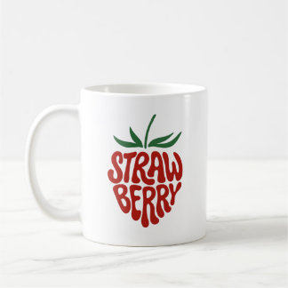Strawberry - Aesthetic Retro Fruit Graphic Design コーヒーマグカップ