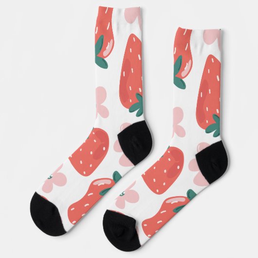 Strawberry and flower pattern ソックス (左)