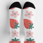 Strawberry and flower pattern ソックス (上部)