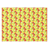 Strawberry and Flower Yellow Pattern テーブルクロス (正面(横))