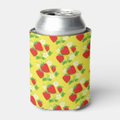 Strawberry and Flower Yellow Pattern 缶クーラー (缶正面)