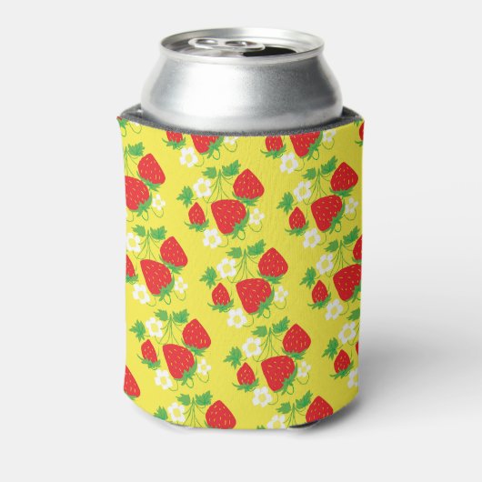 Strawberry and Flower Yellow Pattern 缶クーラー (缶裏面)